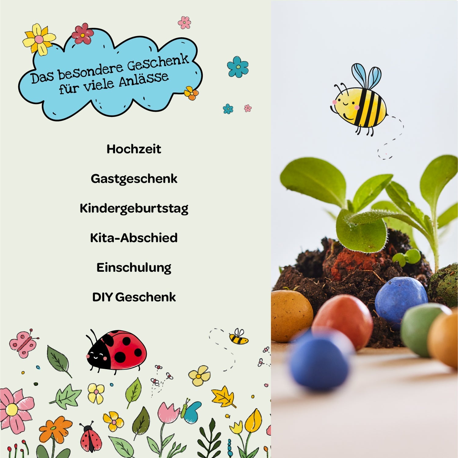 10x5 Blumenmurmeln im Tütchen