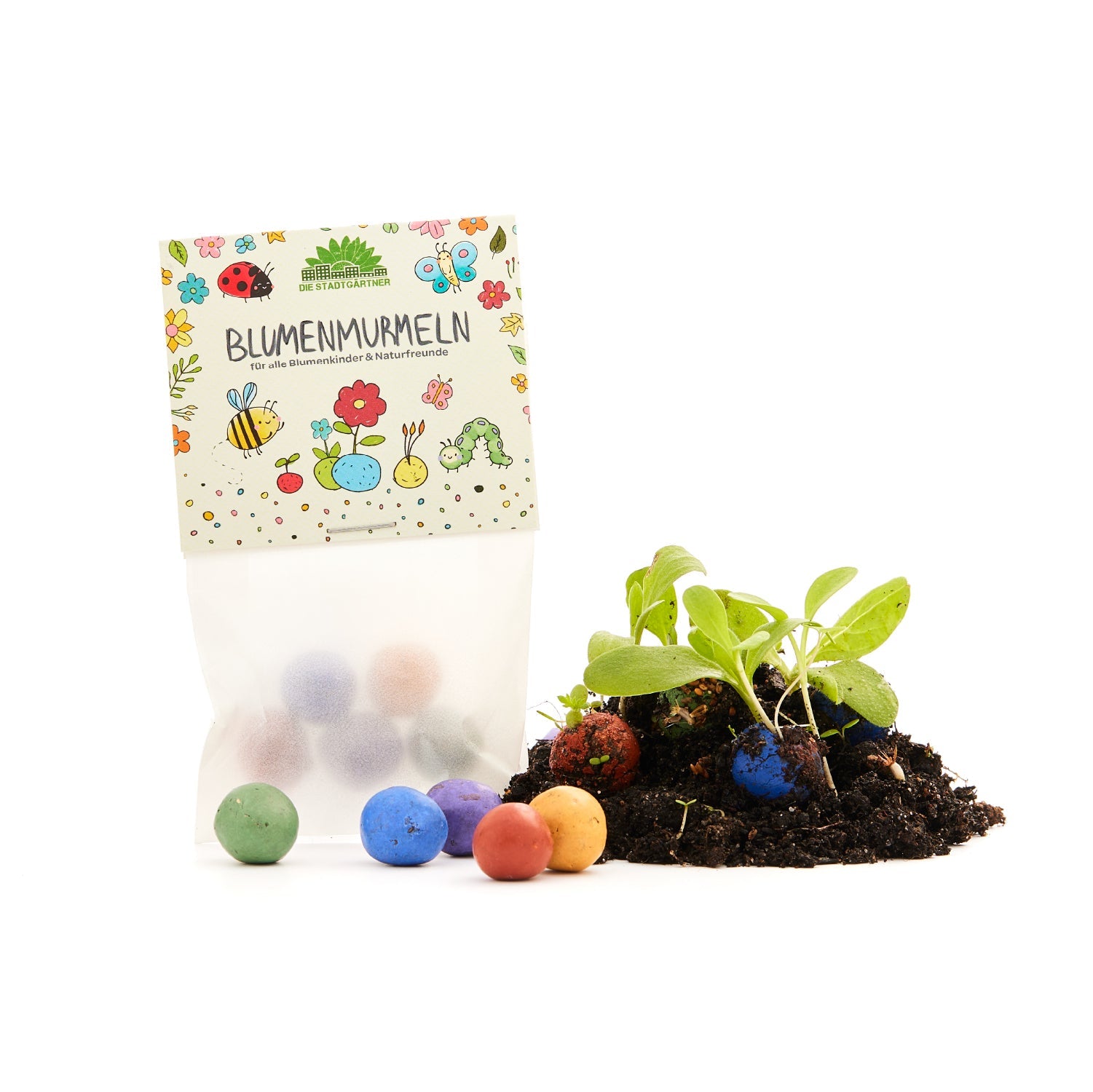 10x5 Blumenmurmeln im Tütchen