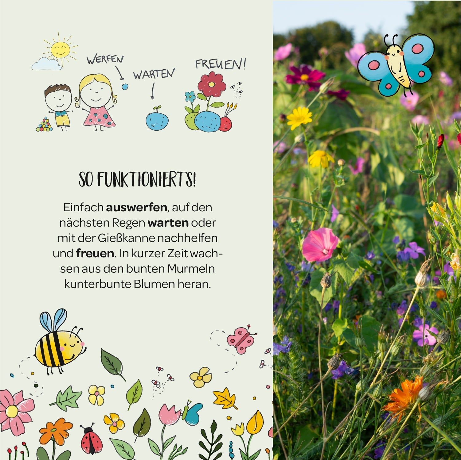 100 lose Blumenmurmeln, unverpackt
