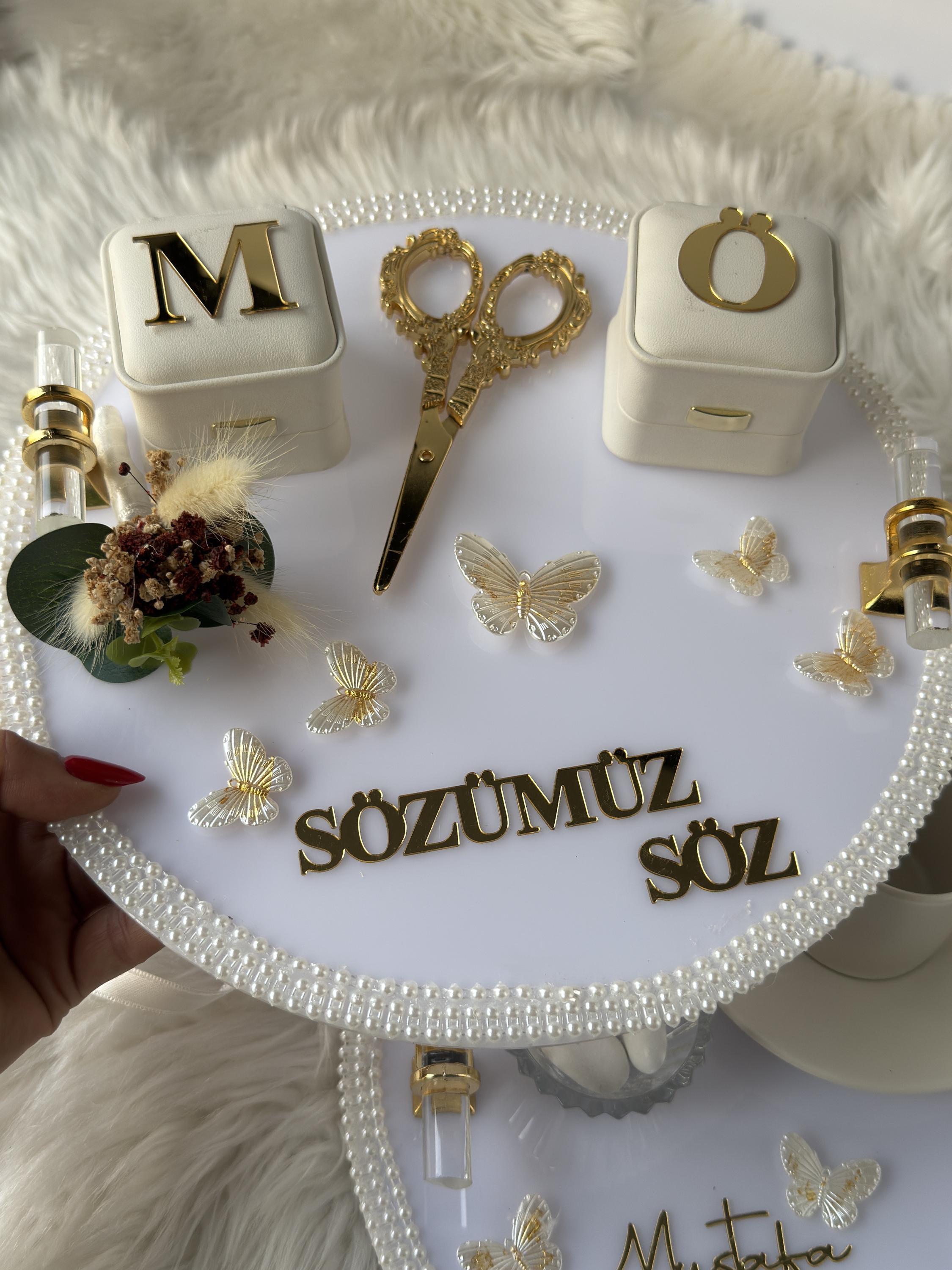 Damat Kahvesi Tray - Coffee Tray Set for Groom, Coffee Ceremony & Wedding, Handmade Acrylic Tray Decor, Nikkah, Söz Nişan