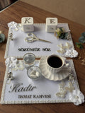 Groom Coffee Tray Set - Coffee Tray Set for Groom, Coffee Ceremony & Wedding, Handmade Acrylic Tray Decor, Engagement Decor