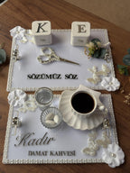 Groom Coffee Tray Set - Coffee Tray Set for Groom, Coffee Ceremony & Wedding, Handmade Acrylic Tray Decor, Engagement Decor