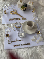 Groom Coffee Tray Set | Coffee Tray Set for Groom for Coffee Ceremony & Wedding - Turkish Wedding Decor, Engagement Decor