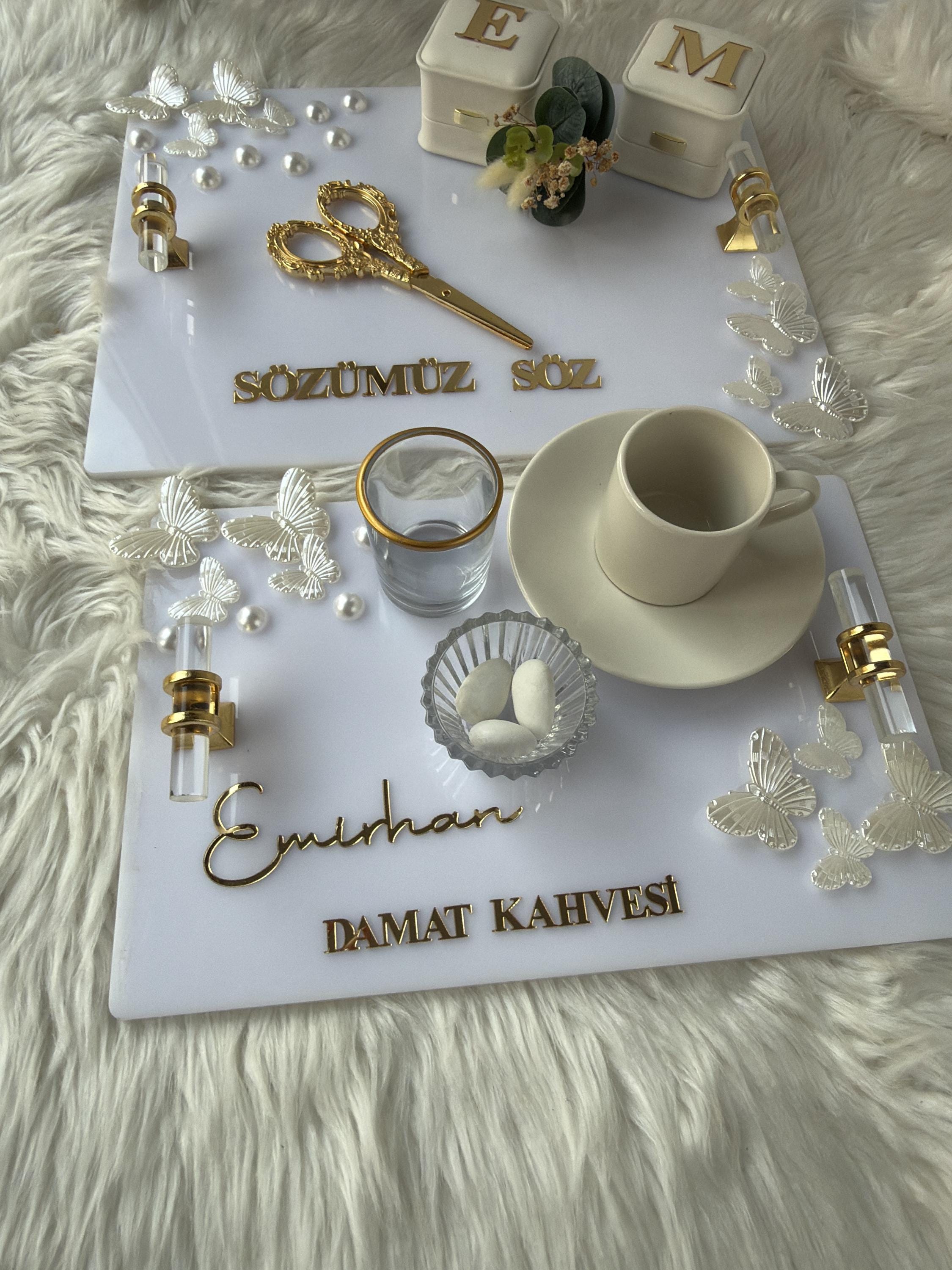 Groom Coffee Tray Set | Coffee Tray Set for Groom for Coffee Ceremony & Wedding - Turkish Wedding Decor, Engagement Decor