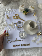 Groom Coffee Tray Set | Coffee Tray Set for Groom for Coffee Ceremony & Wedding - Turkish Wedding Decor, Engagement Decor