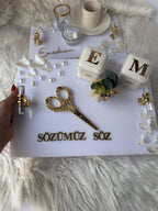 Groom Coffee Tray Set | Coffee Tray Set for Groom for Coffee Ceremony & Wedding - Turkish Wedding Decor, Engagement Decor