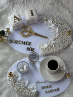 Kız İsteme Tepsi | Ring Tray & Coffee Tepsi for İsteme Söz Nişan - Bridal Ceremony Decor, Wedding Gift, Bridal Decor