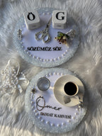Kiz Isteme Tepsi Set - Ring Tray & Coffee Tepsi, İsteme Söz Nişan, Bridal Ceremony Decor, Nikkah