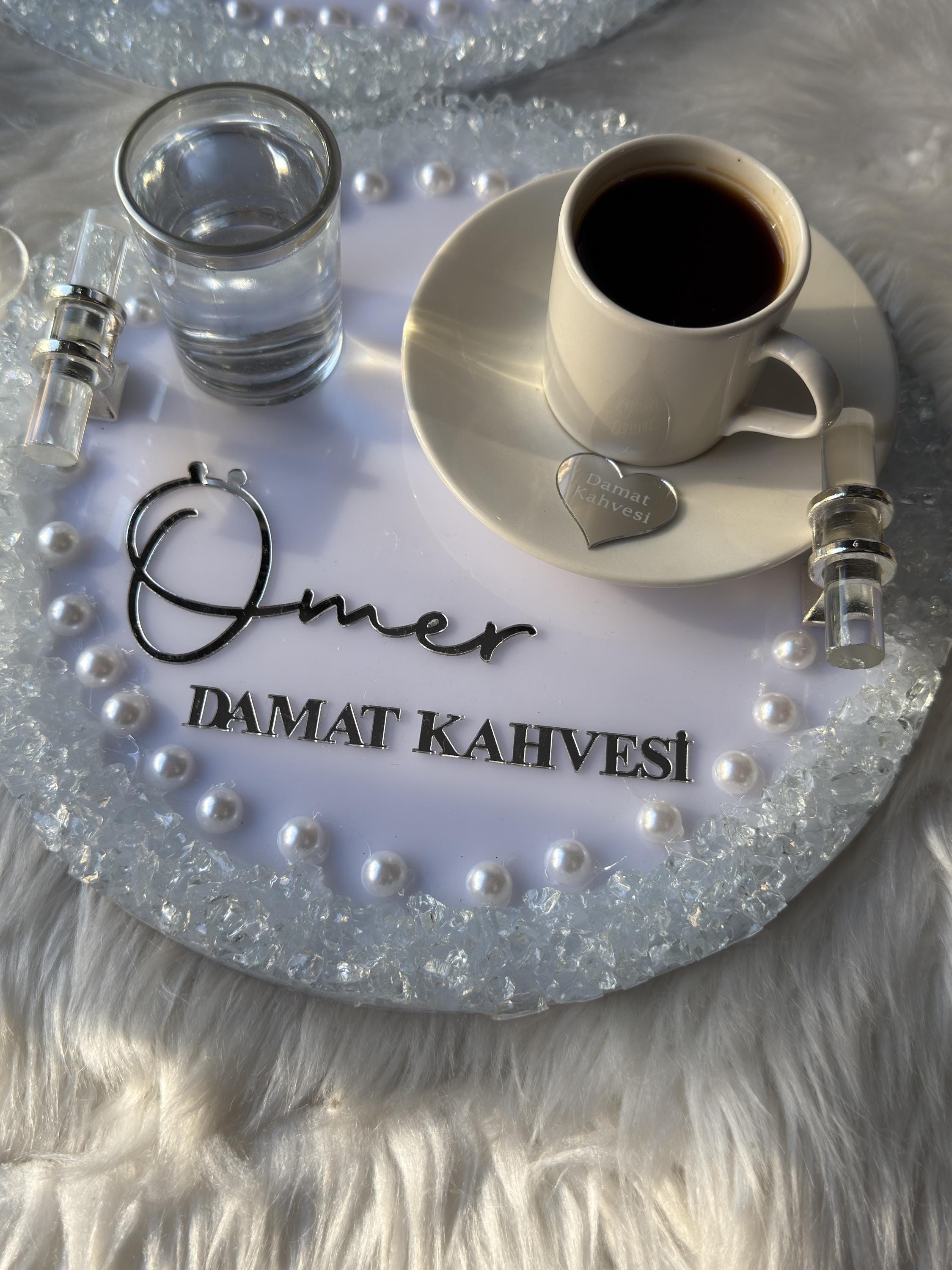 Kiz Isteme Tepsi Set - Ring Tray & Coffee Tepsi, İsteme Söz Nişan, Bridal Ceremony Decor, Nikkah