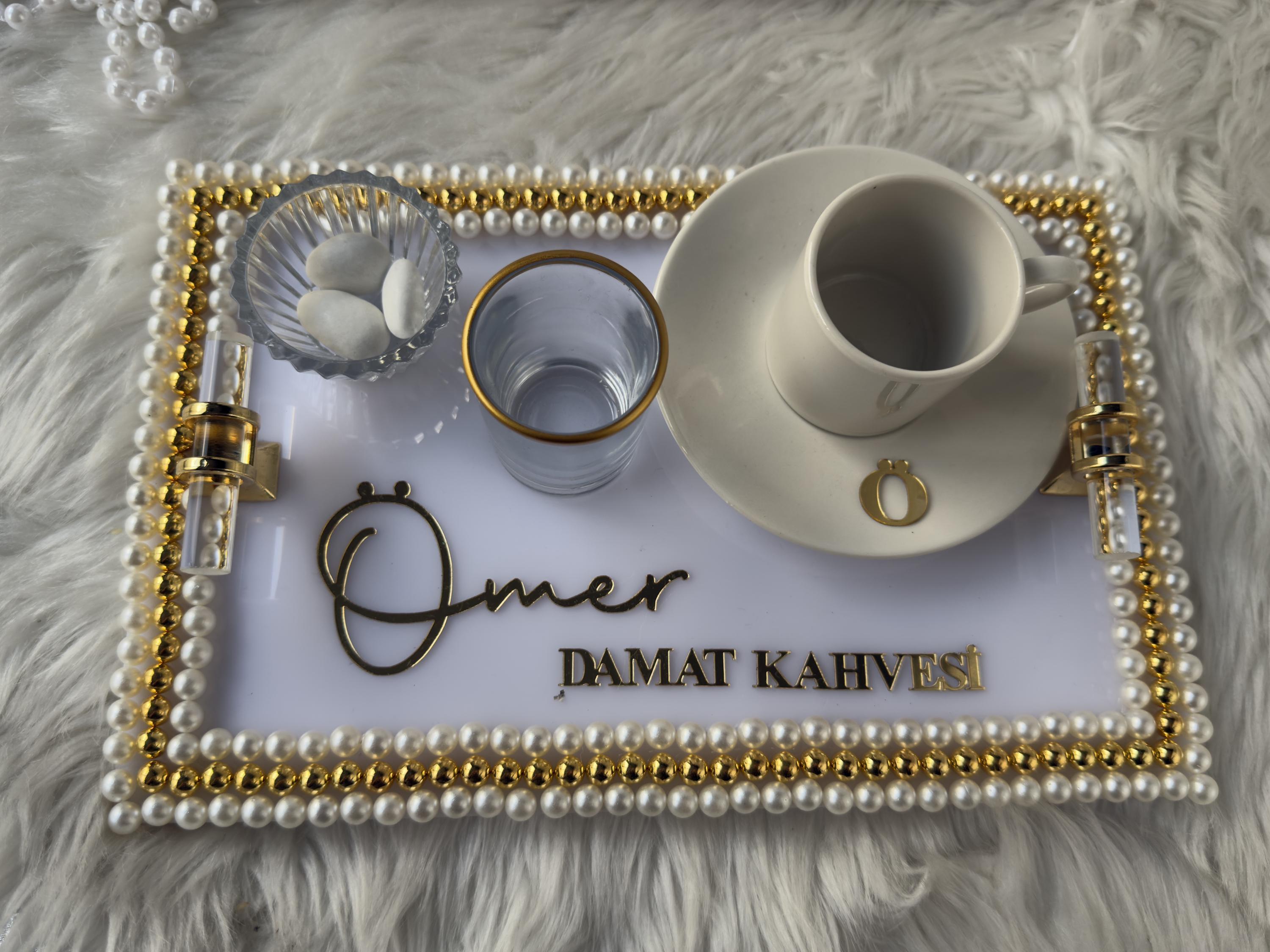 Nişan Tepsisi | Personalized Ring Tray & Coffee Tray for Nişan and Söz - Modern Wedding Tray Decor, Tepsi Seti, Turkish Tray