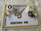 Nişan Tepsisi | Personalized Ring Tray & Coffee Tray for Nişan and Söz - Modern Wedding Tray Decor, Tepsi Seti, Turkish Tray