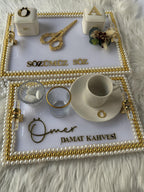Nişan Tepsisi | Personalized Ring Tray & Coffee Tray for Nişan and Söz - Modern Wedding Tray Decor, Tepsi Seti, Turkish Tray