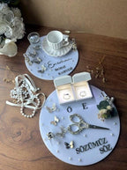 Nişan and Söz Tepsi Set | Personalized Ring Tray & Coffee Tray for Nişan and Söz - Modern Acrylic Ceremony Decor, Engagement Decor