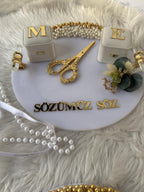 Nisan Tepsi | Söz Tepsi + Nişan Tepsi Set for Nişan Söz Düğün - Personalized Acrylic Gift, Nikkah, Söz Nişan