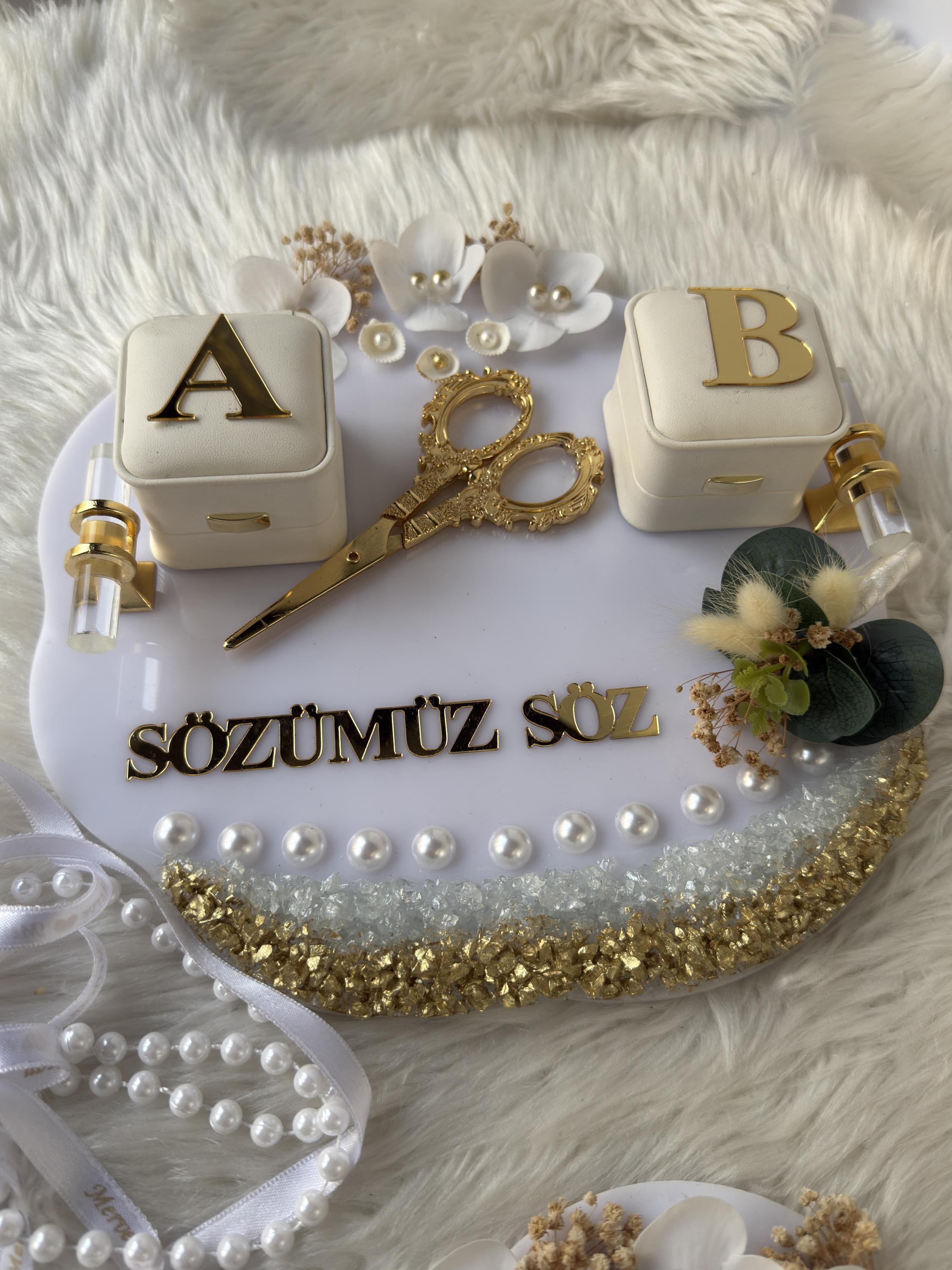 Personalized Damat Kahvesi Tepsi: Coffee Tray Set for Groom for Coffee Ceremony & Wedding | Turkish Wedding Decor