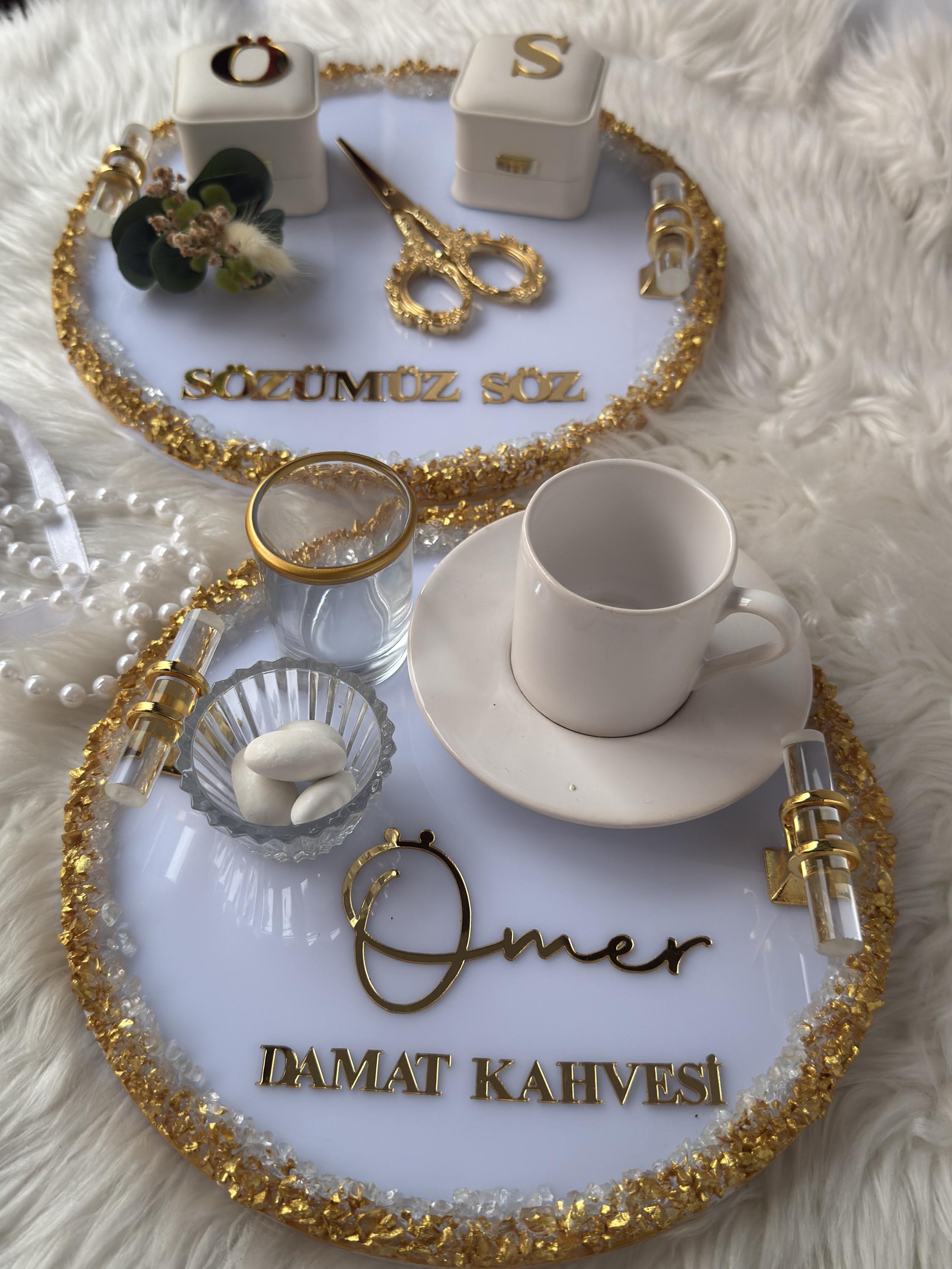 Personalized Engagement Tray Set – Modern Wedding Ceremony Decor