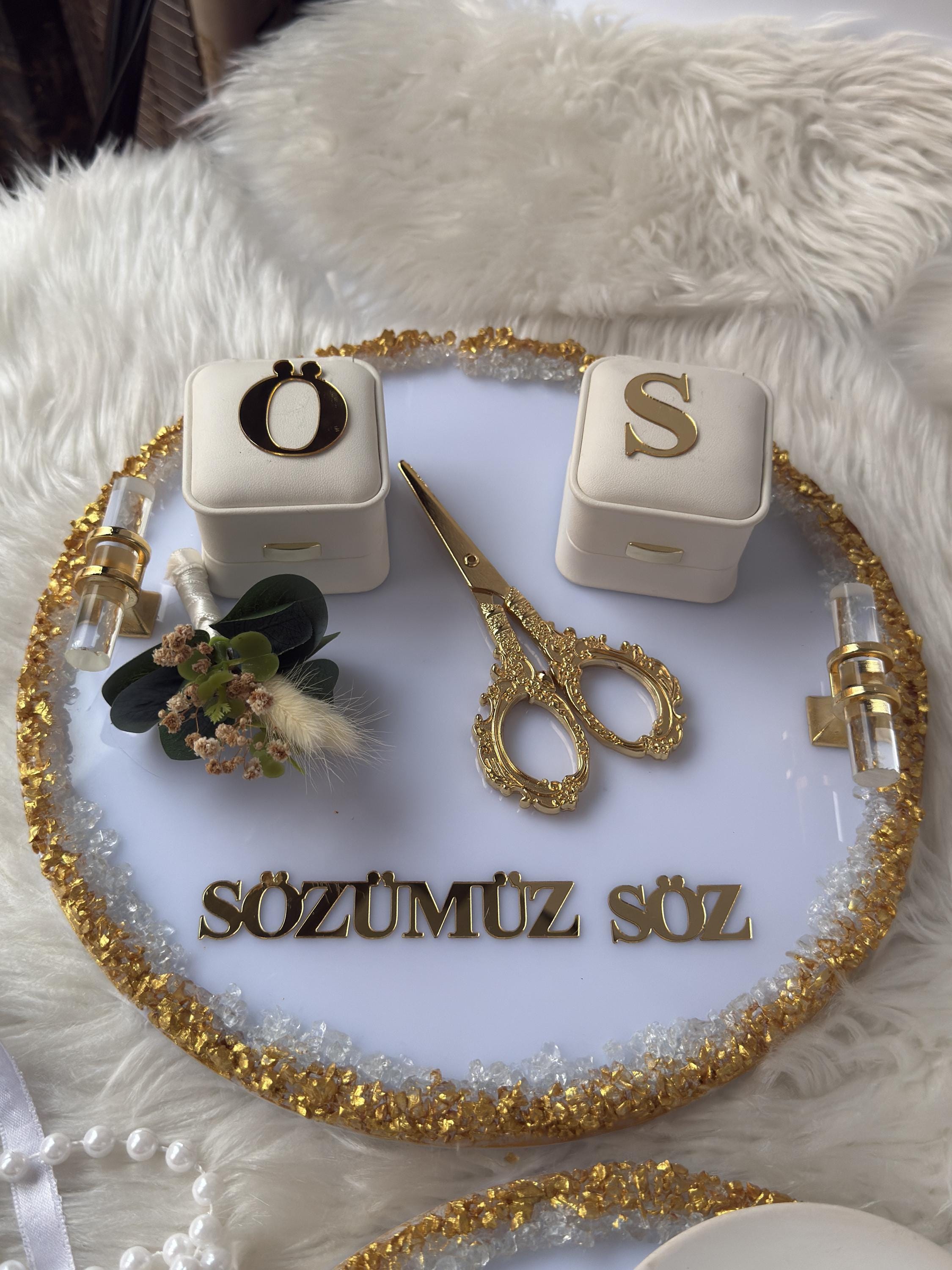 Personalized Engagement Tray Set – Modern Wedding Ceremony Decor