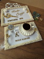 Personalized Kiz Isteme Tepsi: Ring Tray & Coffee Tepsi for İsteme Söz Nişan | Bridal Ceremony Decor, Tepsi Seti
