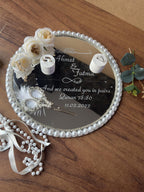 Personalized Mirror Ring Plate - Mirror Ring Plate Set, Nikkah & Engagement, Wedding Ring Holder Decor, Ring Tray