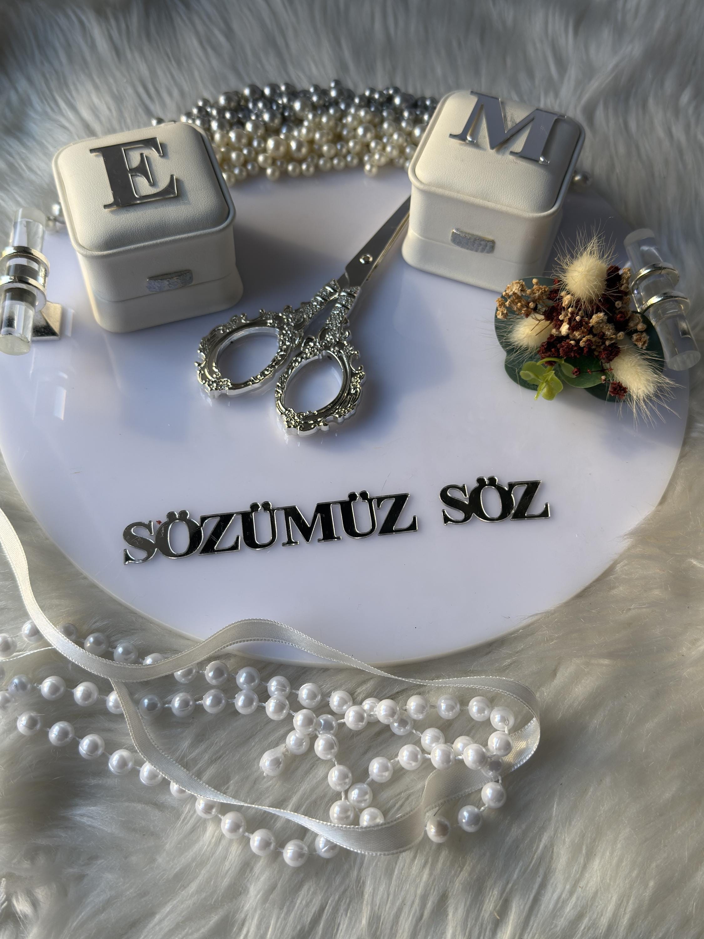 Personalized Nişan Tepsi Set: Söz Tepsi + Nişan Tepsi Set for Nişan Söz Düğün | Personalized Acrylic Gift, Ring Tray