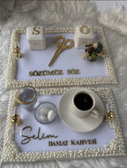 Personalized Söz & Nişan Tepsi: Ring Holder Tray Set for Söz, Nişan, Nikah | Wedding Ceremony Decor, Nikkah, Söz Nişan