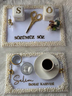 Personalized Söz & Nişan Tepsi: Ring Holder Tray Set for Söz, Nişan, Nikah | Wedding Ceremony Decor, Nikkah, Söz Nişan