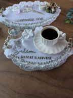 Personalized Söz Tepsi Set: Personalized Nişan Tepsi and Ring Tray for Söz & Nişan | Modern Acrylic Ceremony Decor