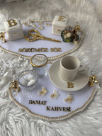 Personalized Soz Tepsi Set: Personalized Nişan Tepsi & Ring Tray for Söz and Nişan | Modern Acrylic Ceremony Decor