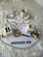 Personalized Soz Tepsi Set: Personalized Nişan Tepsi & Ring Tray for Söz and Nişan | Modern Acrylic Ceremony Decor