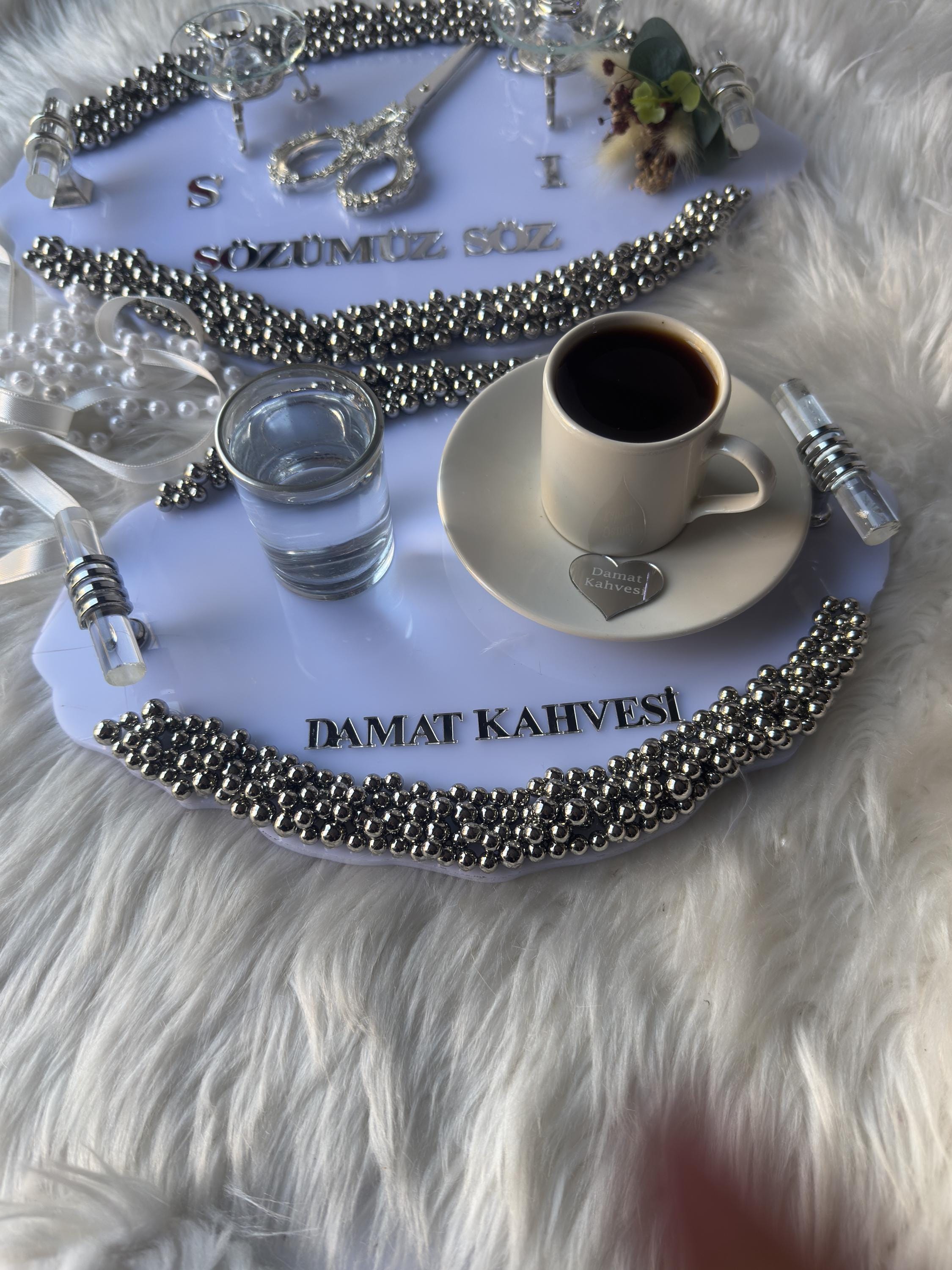 Personalized Wedding Ring Tray: Engagement Ring Tray Set for Nikkah, Engagement, Wedding | Handmade Acrylic Wedding Decor