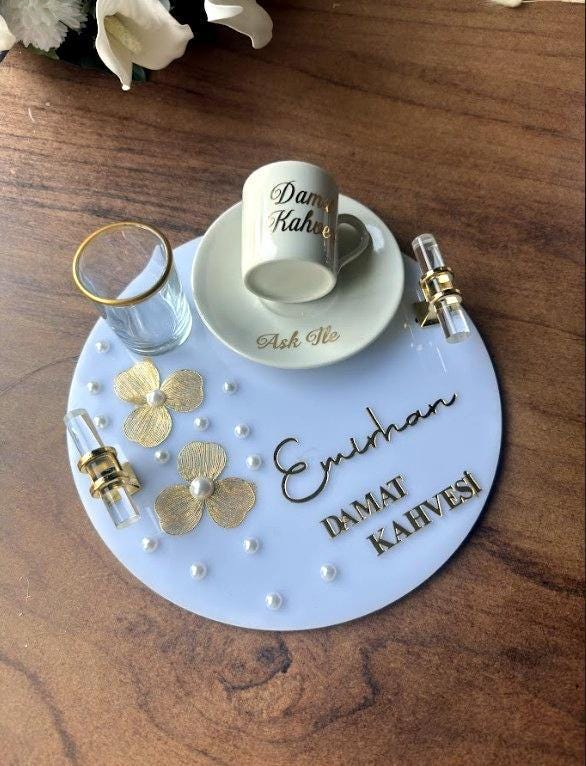 Personalized Wedding Ring Tray: Nikkah Ring Tray Decor for Wedding Ring Ceremony | Handmade Acrylic Tray Decor, Wedding Gift