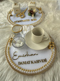 Personalized İsteme Tepsi Set: Ring Tray & Coffee Tepsi for İsteme Söz Nişan | Bridal Ceremony Decor, Engagement Decor