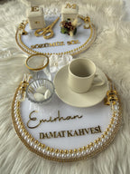 Personalized İsteme Tepsi Set: Ring Tray & Coffee Tepsi for İsteme Söz Nişan | Bridal Ceremony Decor, Engagement Decor