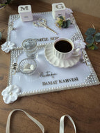 Ring Holder Tray | Engagement Ring Tray Set for Nikkah, Engagement, Wedding - Handmade Acrylic Wedding Decor, Söz Nişan