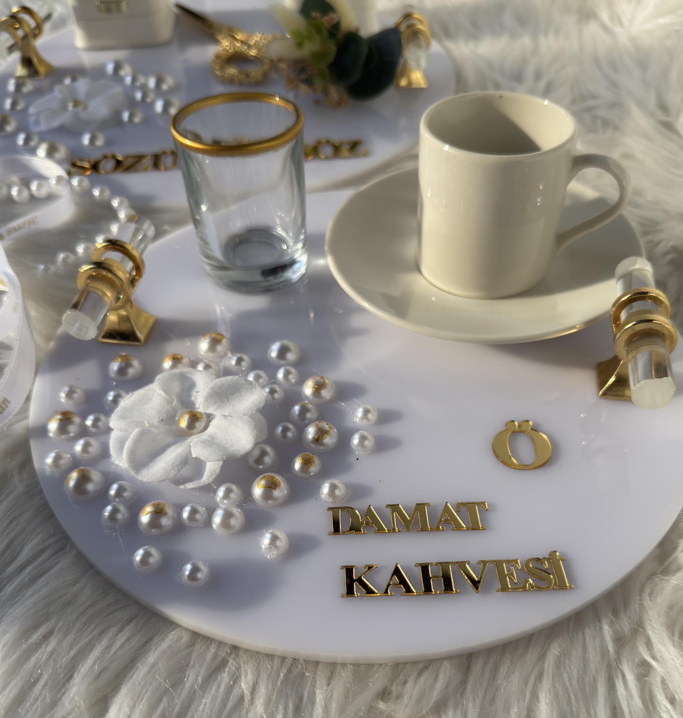 Söz Tepsi - Personalized Nişan Tepsi & Ring Tray, Söz and Nişan, Modern Acrylic Ceremony Decor, Engagement Decor, Wedding Decor