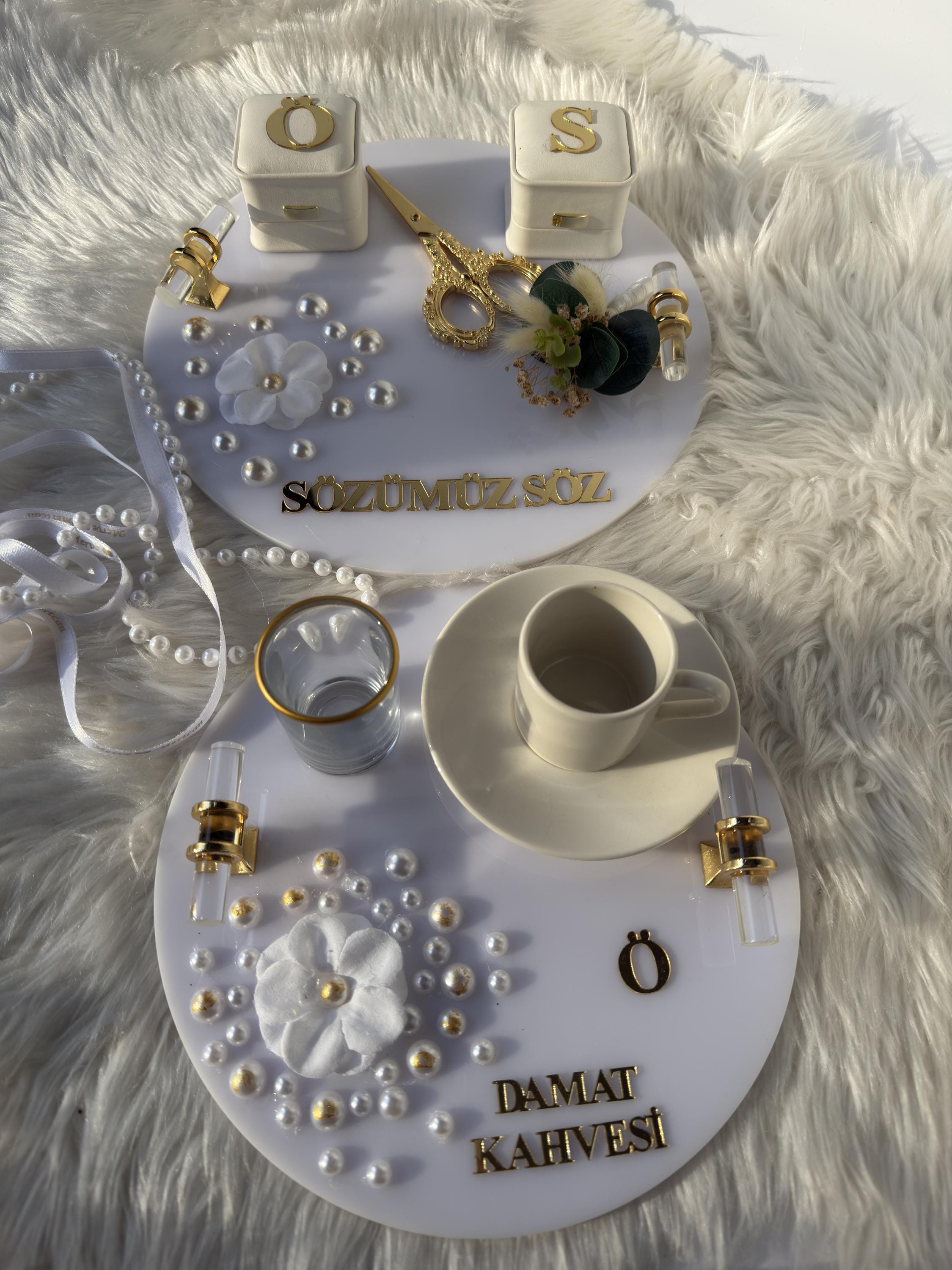 Söz Tepsi - Personalized Nişan Tepsi & Ring Tray, Söz and Nişan, Modern Acrylic Ceremony Decor, Engagement Decor, Wedding Decor