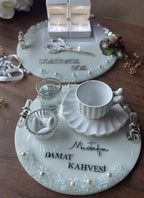 Söz Tepsi Set - Nikkah Ring Tray & Tepsi Seti, Söz / Nişan / Wedding, Turkish Engagement Wedding Decor, Coffee Tray