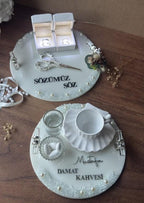 Söz Tepsi Set - Nikkah Ring Tray & Tepsi Seti, Söz / Nişan / Wedding, Turkish Engagement Wedding Decor, Coffee Tray