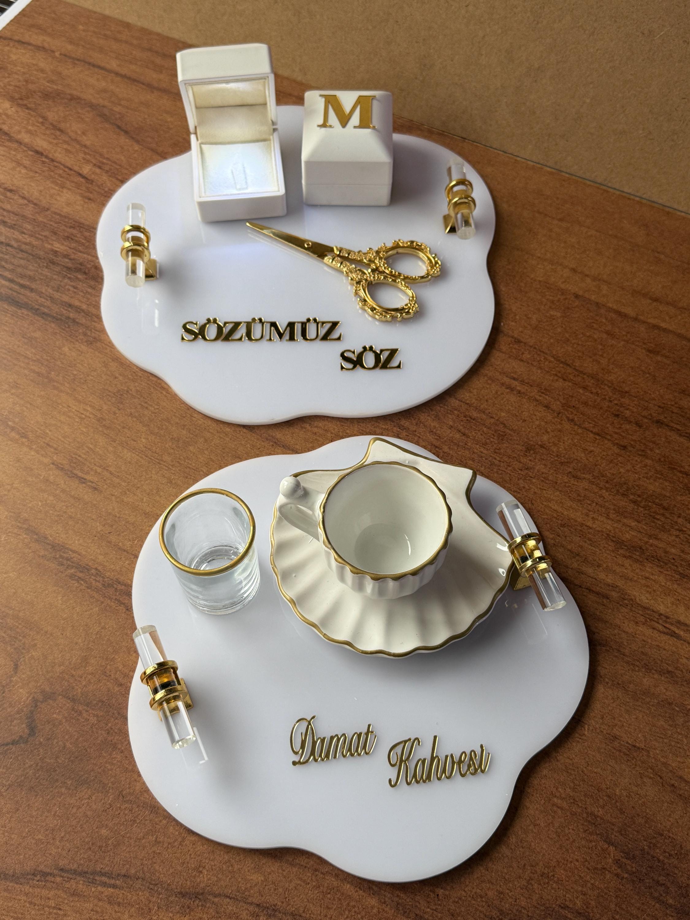 Söz Tepsi Set - Nisan Tepsi + Söz Tepsi Set, Nişan Söz Düğün, Personalized Acrylic Gift, Wedding Gift, Bridal Decor
