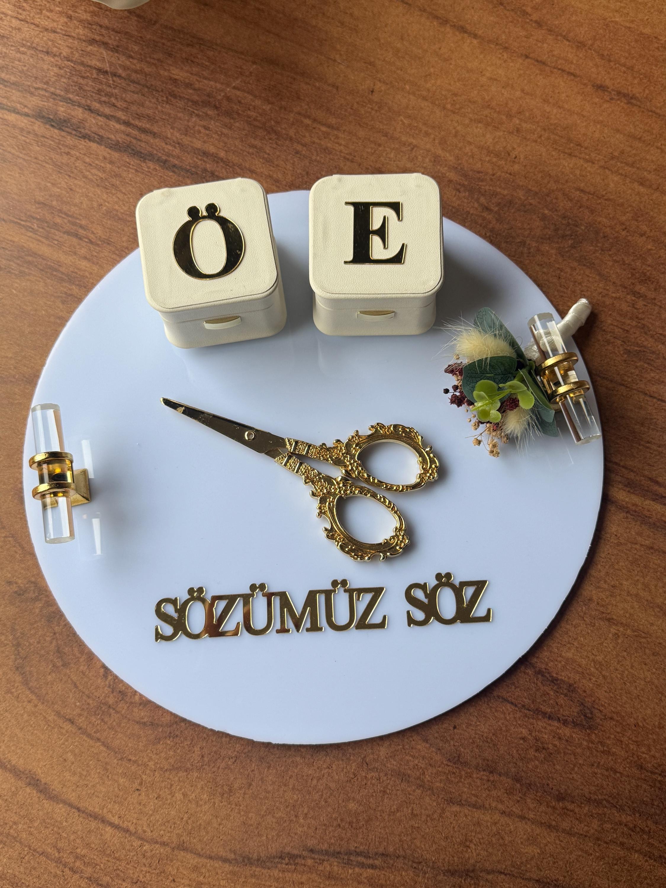 Söz Tepsi Set - Nisan Tepsi + Söz Tepsi Set, Nişan Söz Düğün, Personalized Acrylic Gift, Wedding Gift, Bridal Decor