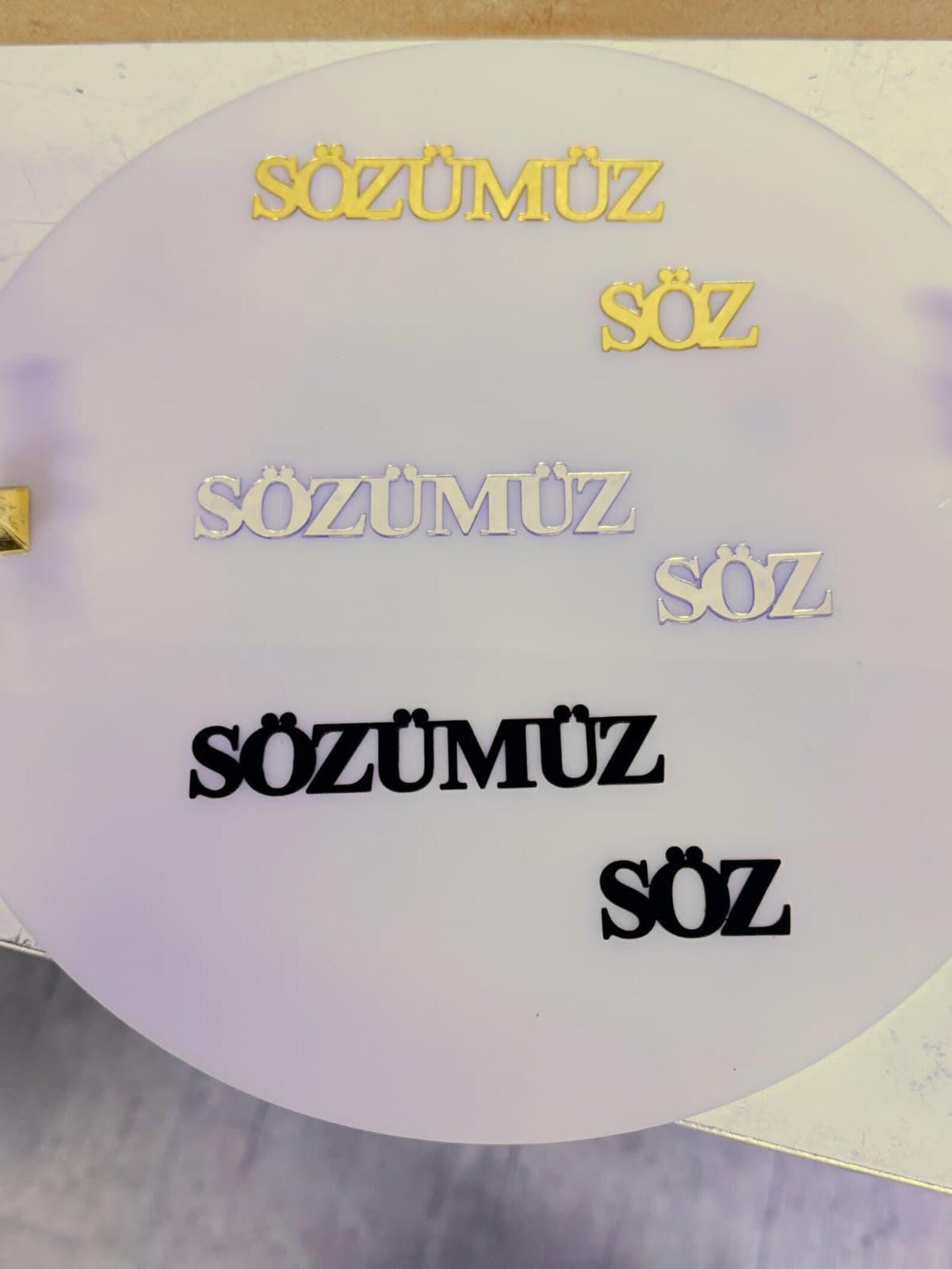 Söz Tepsi Set - Nisan Tepsi + Söz Tepsi Set, Nişan Söz Düğün, Personalized Acrylic Gift, Wedding Gift, Bridal Decor