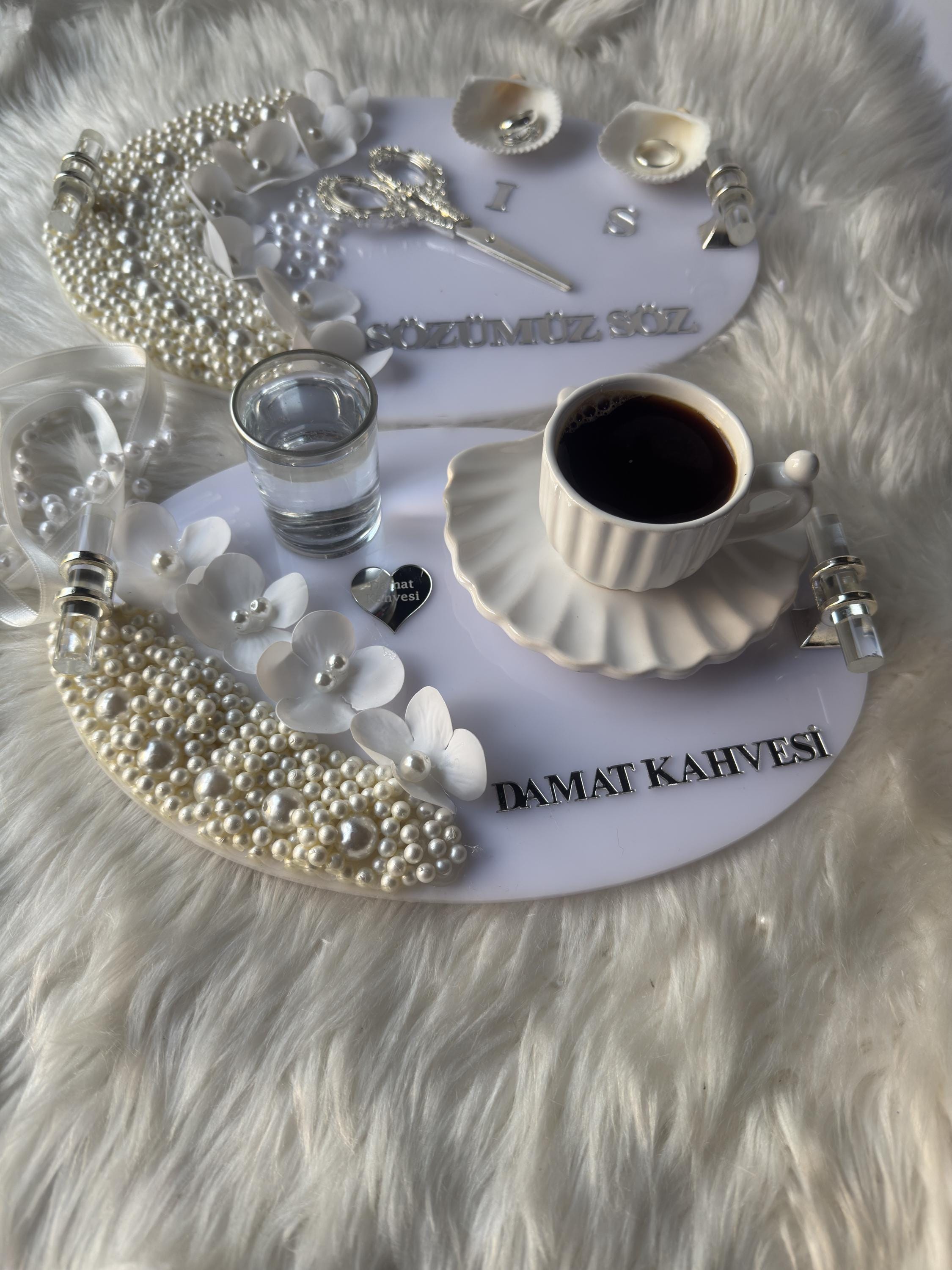 Söz Tepsisi Set - Personalized Nişan Tepsi & Ring Tray, Söz and Nişan, Modern Acrylic Ceremony Decor, Tepsi Seti, Turkish Tray